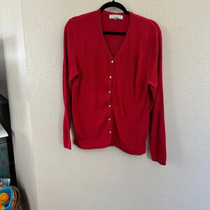 Carolyn‎ Taylor Red Cardigan  Size Large